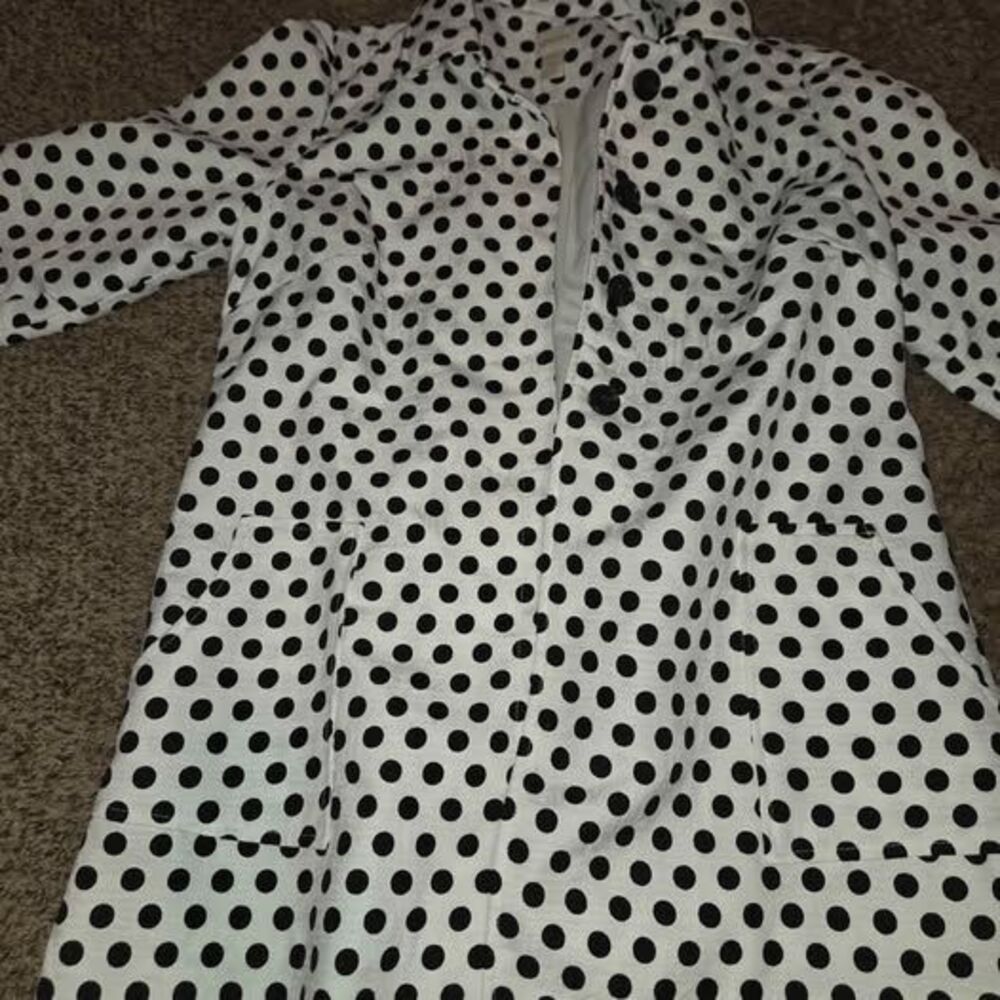 Chico's Size 1 Polka Dot Trench Coat